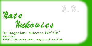 mate wukovics business card